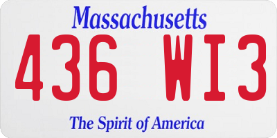MA license plate 436WI3