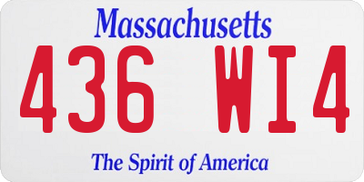 MA license plate 436WI4