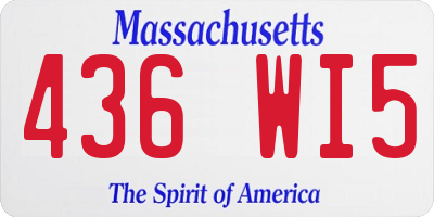 MA license plate 436WI5