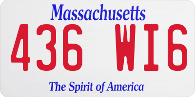 MA license plate 436WI6
