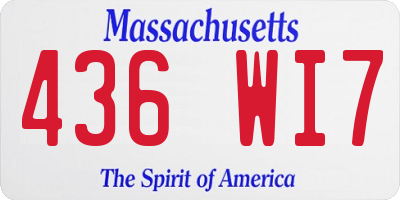 MA license plate 436WI7