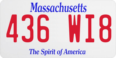 MA license plate 436WI8