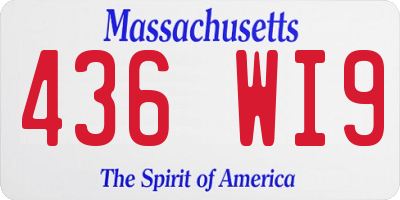 MA license plate 436WI9