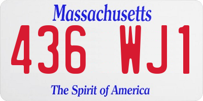 MA license plate 436WJ1