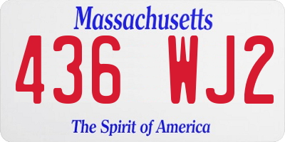 MA license plate 436WJ2