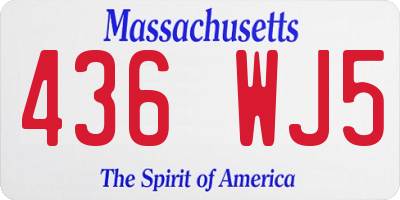 MA license plate 436WJ5