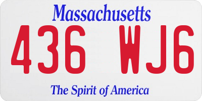 MA license plate 436WJ6