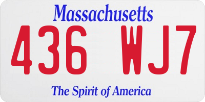 MA license plate 436WJ7