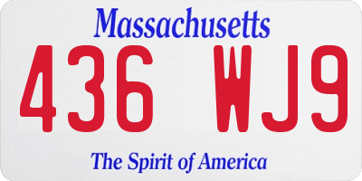 MA license plate 436WJ9