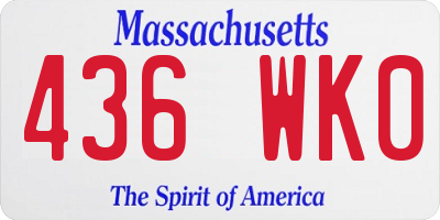 MA license plate 436WK0