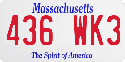 MA license plate 436WK3