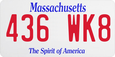 MA license plate 436WK8