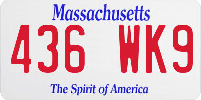 MA license plate 436WK9
