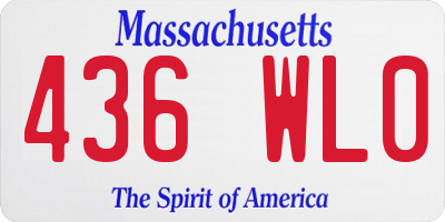 MA license plate 436WL0