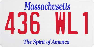 MA license plate 436WL1