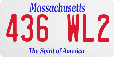 MA license plate 436WL2