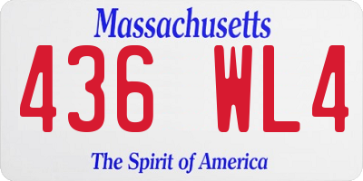 MA license plate 436WL4