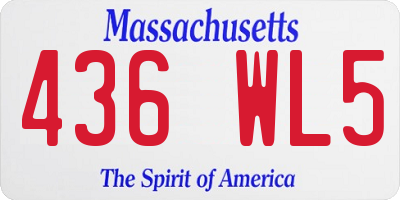 MA license plate 436WL5