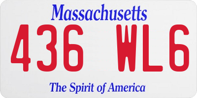 MA license plate 436WL6
