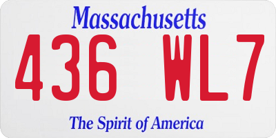 MA license plate 436WL7