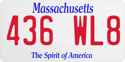 MA license plate 436WL8