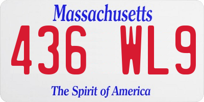 MA license plate 436WL9