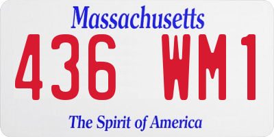 MA license plate 436WM1