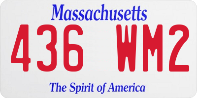 MA license plate 436WM2