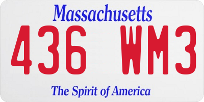 MA license plate 436WM3