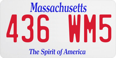 MA license plate 436WM5