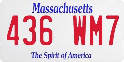 MA license plate 436WM7