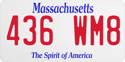 MA license plate 436WM8