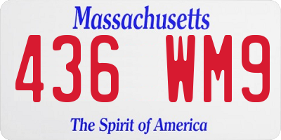 MA license plate 436WM9