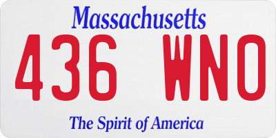 MA license plate 436WN0