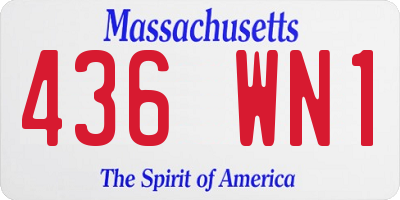 MA license plate 436WN1