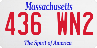 MA license plate 436WN2