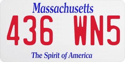 MA license plate 436WN5