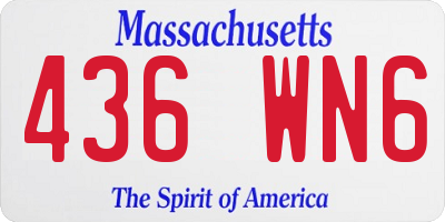 MA license plate 436WN6