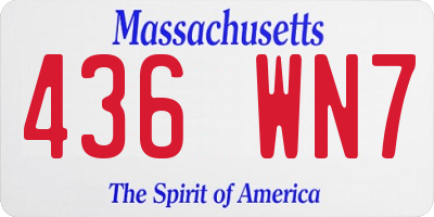 MA license plate 436WN7