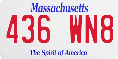 MA license plate 436WN8