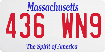 MA license plate 436WN9