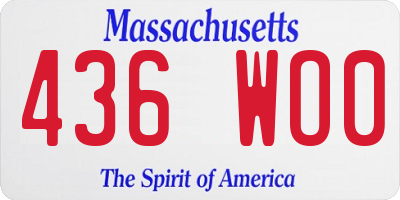 MA license plate 436WO0