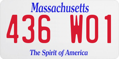 MA license plate 436WO1