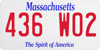 MA license plate 436WO2