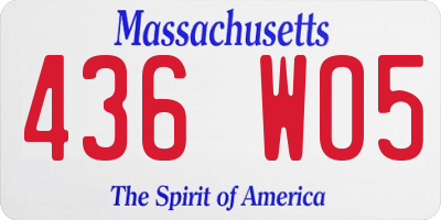 MA license plate 436WO5