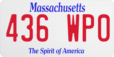 MA license plate 436WP0