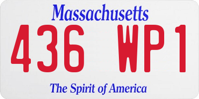 MA license plate 436WP1