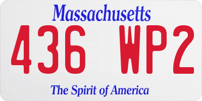 MA license plate 436WP2