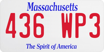 MA license plate 436WP3