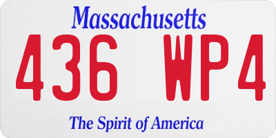 MA license plate 436WP4